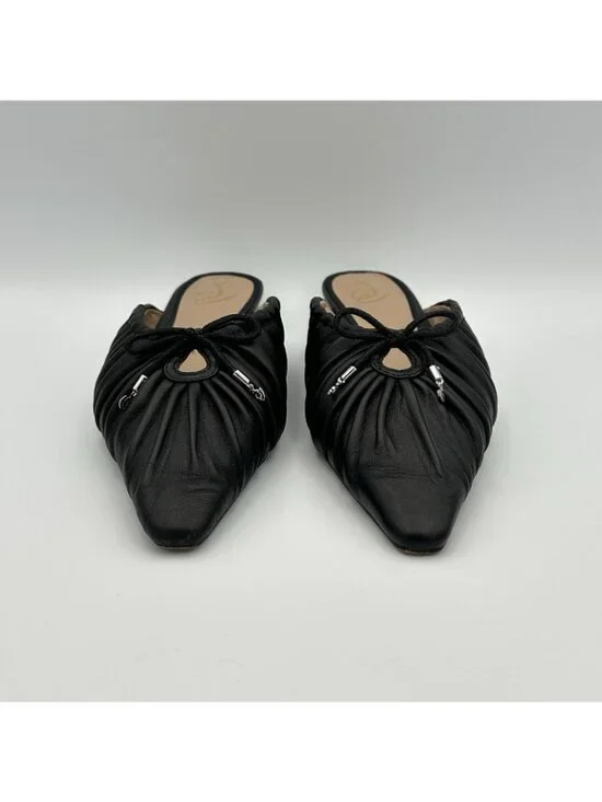 Sam Edelman Julia Pump Mule Women’s Size 10 Black Leather Pointed Flat Shoes - Picture 3 of 11